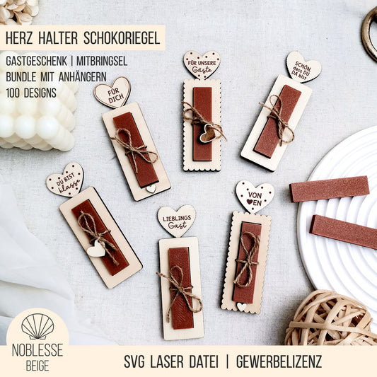 Gastgeschenk & Mitbringsel * Halter für Schokoriegel * Bundle * SVG Laserdatei