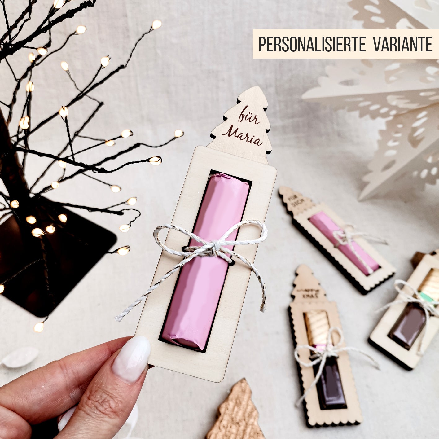 Tannenbaum Gastgeschenk & Mitbringsel * Halter für Schokoriegel * Bundle * SVG Laserdatei