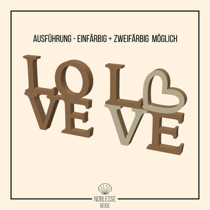 LOVE Schriftzug * Aufsteller + Blumenhalter * STL + 3MF 3D Druckdatei