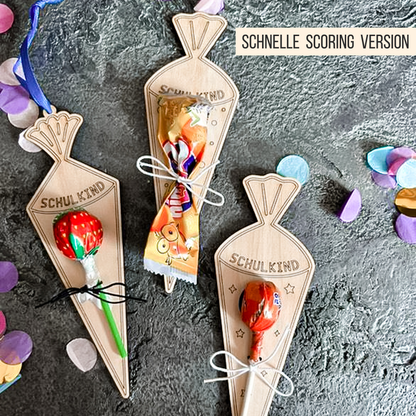 Schultüte * Halter für Lutscher | Geld * Bundle * 54 Designs * SVG Laserdatei