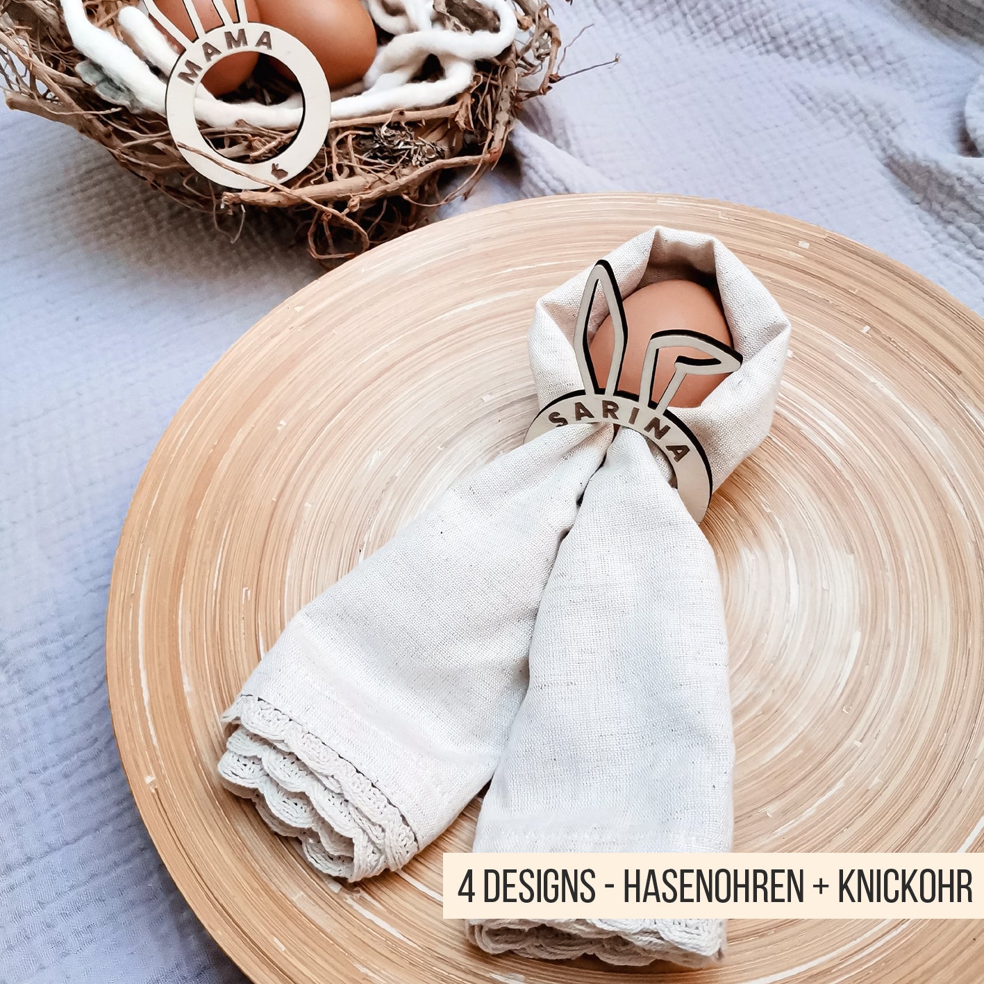 Serviettenringe mit Hasenohren & Knickohr * Bundle * SVG Laserdatei