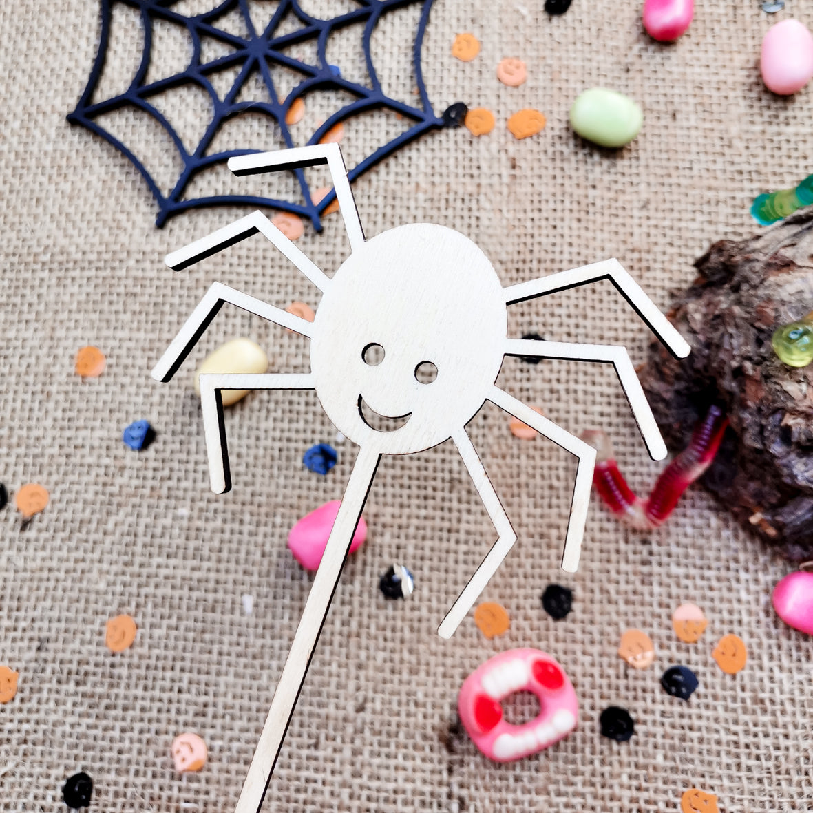 Cake Topper * Süße Spooky Spinne * Holz