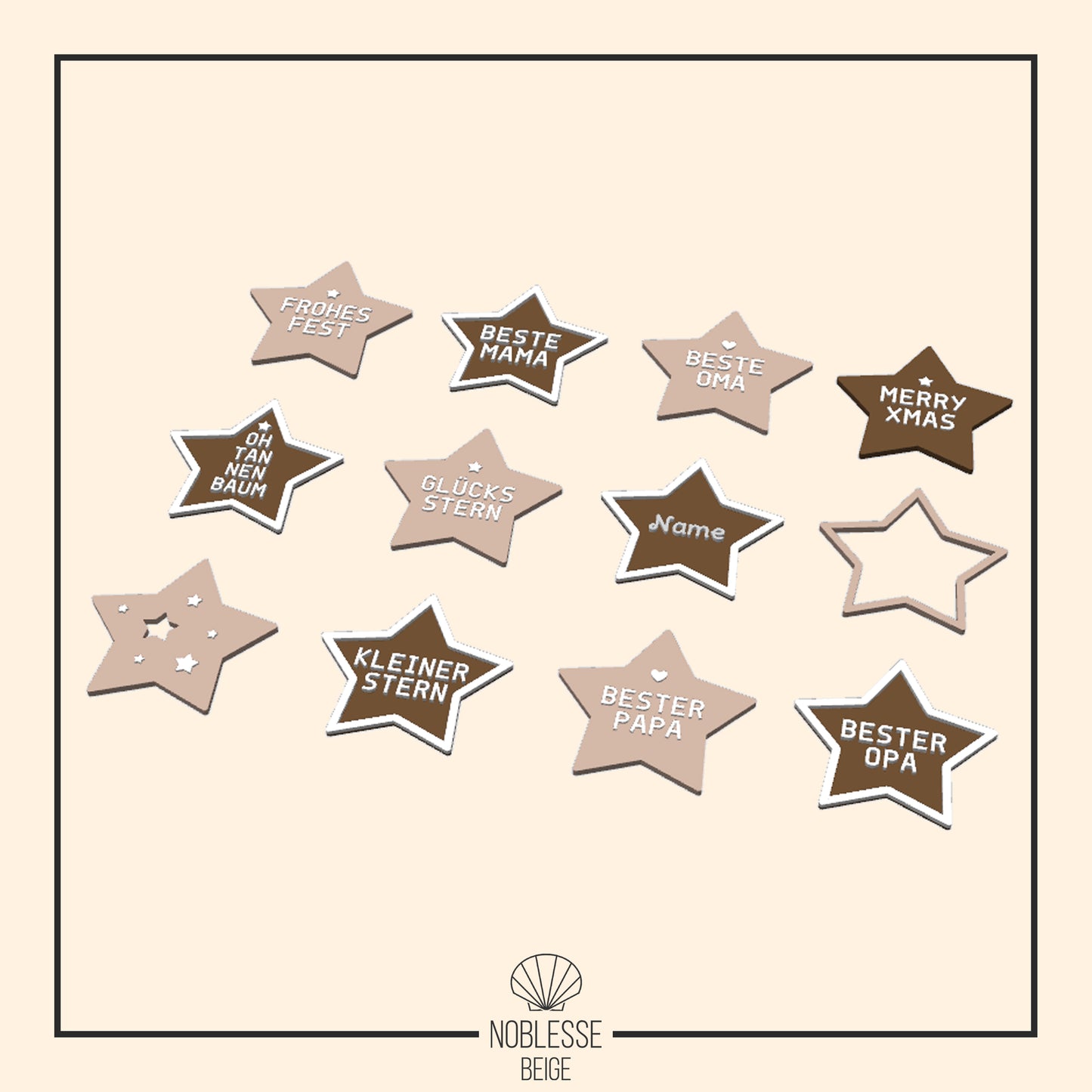 Stern Weihnachtskugel Einleger * Inlay für sternenförmige Kugel aus Acryl * skalierbar * Bundle * STL + 3MF 3D Druckdatei