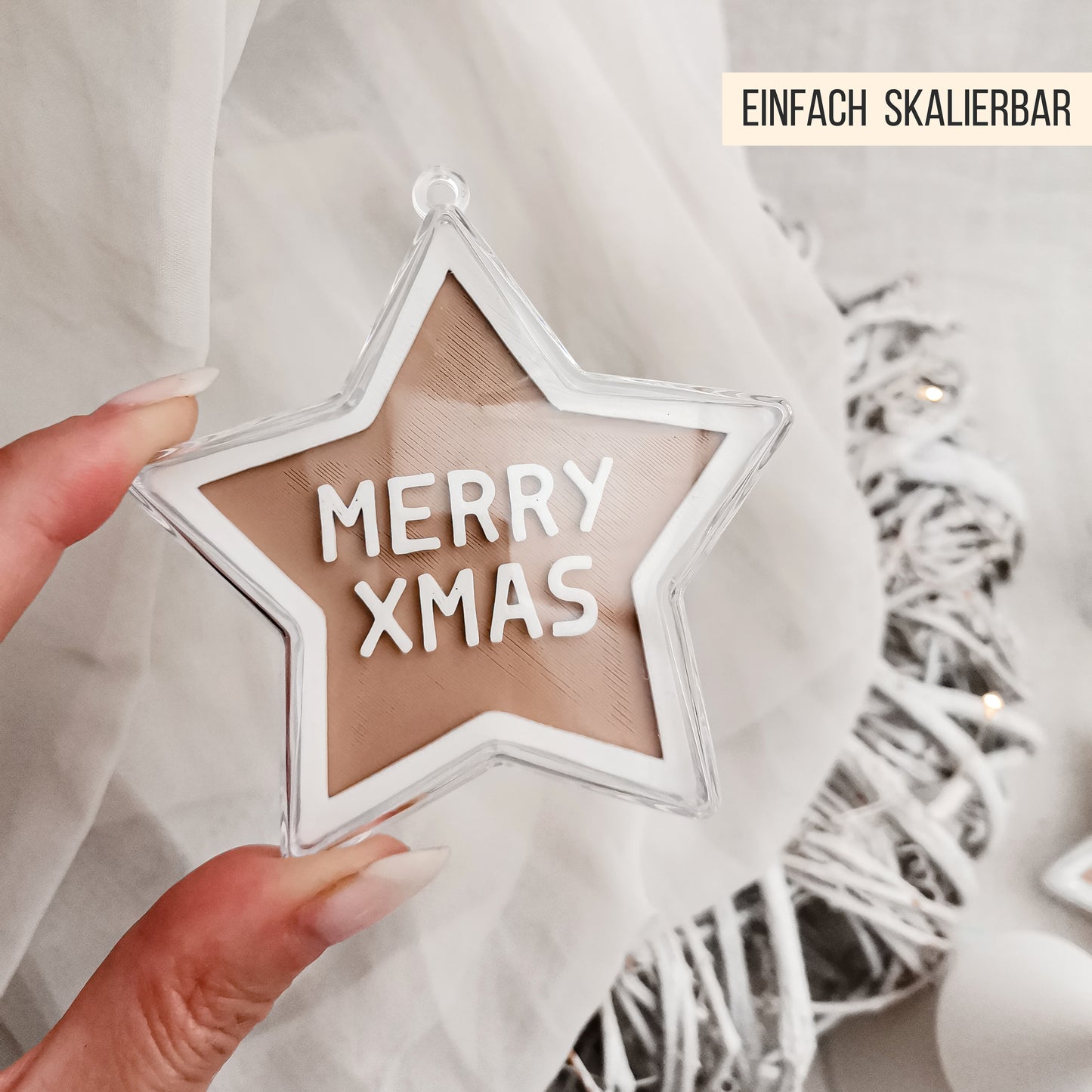 Stern Weihnachtskugel Einleger * Inlay für sternenförmige Kugel aus Acryl * skalierbar * Bundle * STL + 3MF 3D Druckdatei