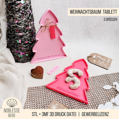 Weihnachtsbaum Tablett & Teller * Bundle * STL + 3MF 3D Druckdatei