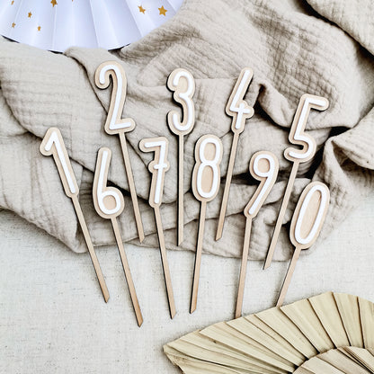 Cake Topper Zahlen * Design High Letters * einzelne Zahl | Set 0-9 * zweilagig