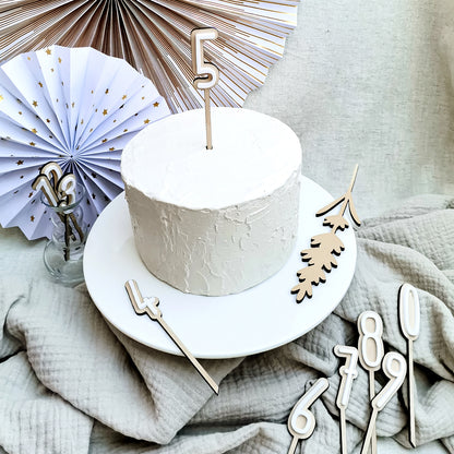 Cake Topper Zahlen * Design High Letters * einzelne Zahl | Set 0-9 * zweilagig